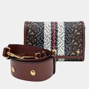 Burberry Multicolor Canvas and Leather TB Monogram Crossbody Bag