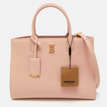 Burberry Dusky Pink Leather Small Frances Tote