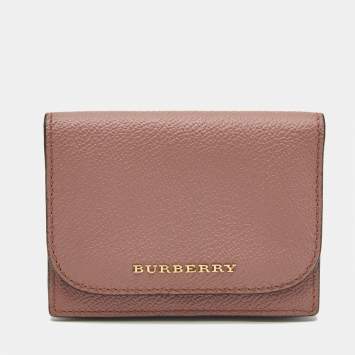 Burberry Pink Leather Compact Wallet