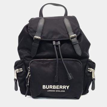 Pre Owned Burberry Black Nylon Rucksack Backpack