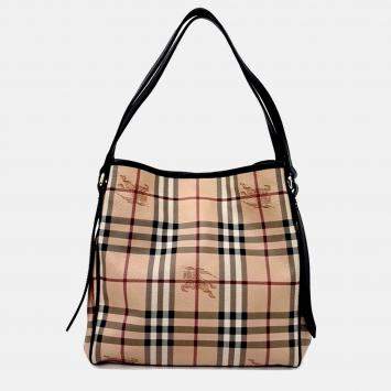 مملوكة مسبقًا Burberry Beige/Multicolor Canvas Pvc Shoulder Bag