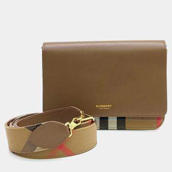 مملوكة مسبقًا Burberry Brown Canvas and Leather Crossbody bag