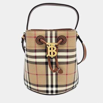 Pre Owned Burberry Multicolor PVC TB Bucket Bag