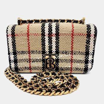 Pre Owned Burberry Multicolor Fabric Boucle Rolla Bag Mini