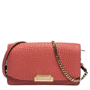 Pre Owned Burberry Orange Leather Madison Crossbody Bag