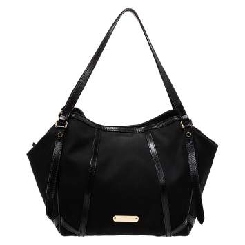 Pre Owned Burberry Black Canvas and Leather Canterbury Tote