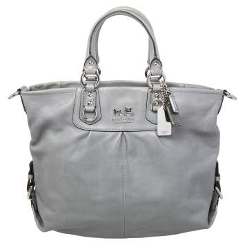 Pre Owned Coach Grey Leather Madison Julianne Tote