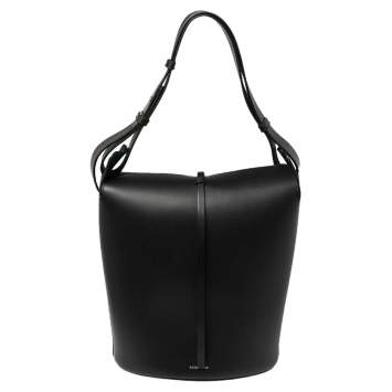 Pre Owned Burberry Black Leather Large Bucket Bag