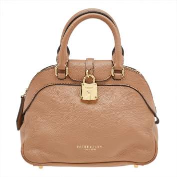 Pre Owned Burberry Brown Leather Small Milverton Satchel