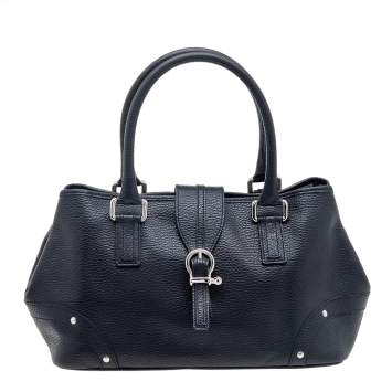 Pre Owned Burberry Black Leather Shoulder Bag
