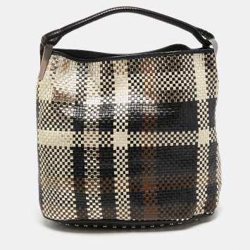 Pre Owned Kenzo Multicolor Woven Leather Hobo 