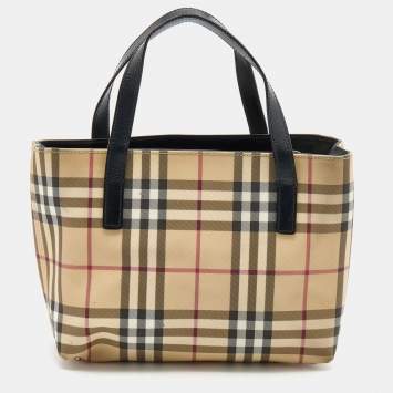 Pre Owned Burberry Multicolor House Check PVC Tote
