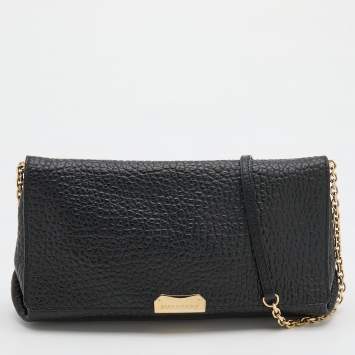 Pre Owned Burberry Black Leather Mildenhall Shoulder Bag