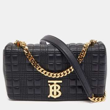 Pre Owned Burberry Black Quilted Leather Small Lola Shoulder Bag
