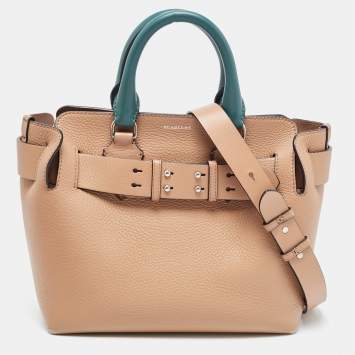 Pre Owned Burberry Tricolor Leather Small Marais Belt Tote