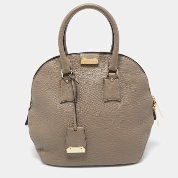 Pre Owned Burberry Grey Leather Orchard Duffel Bag