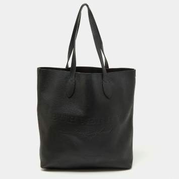 Pre Owned Burberry Black Leather Remington Shopper Tote