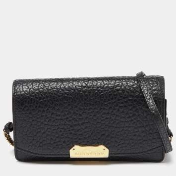 Pre Owned Burberry Black Leather Madison Crossbody Bag