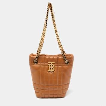 Pre Owned Burberry Brown Leather Micro Lola Shoulder Bag