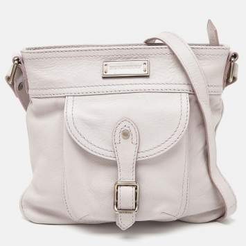 Pre Owned Burberry Lavender Leather Crossbody Bag w/Wallet