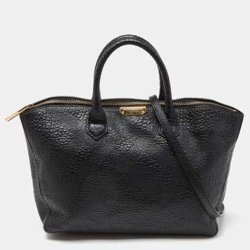 Pre Owned Burberry Black Leather Dewsbury Tote