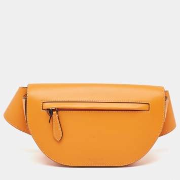Pre Owned Burberry Orange Leather Small Olympia Bumbag