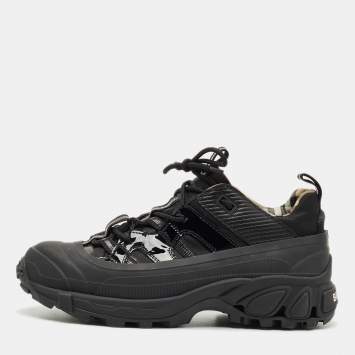 Pre Owned Burberry Black Nylon and Rubber Arthur Sneakers Size 39