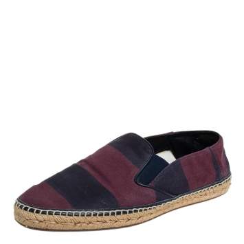 Pre Owned Burberry Red/Purple Canvas Espadrille Flats Size 44