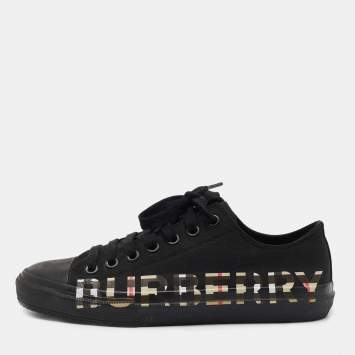 Pre Owned Burberry Black Canvas Larkhall Low Top Sneakers Size 40