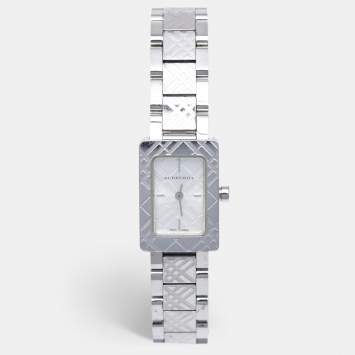 Pre Owned Burberry Silver Stainless Steel Heritage BU1170 Women's Wristwatch 19 mm
