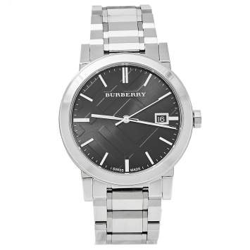 Pre Owned Burberry Black Stainless Steel The City BU9001 Unisex Wristwatch 38 mm