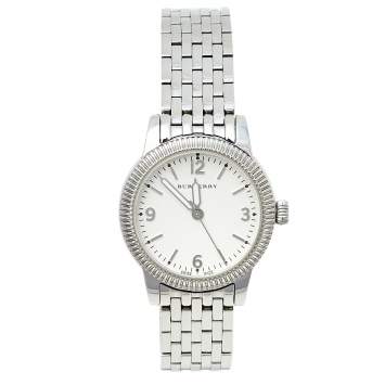 Pre Owned Burberry White Stainless Steel Utilitarian BU7856 Women's Wristwatch 30 MM