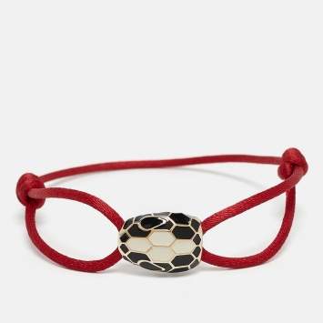 Bvlgari Serpenti Forever Enamel Gold Tone Cord Bracelet