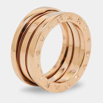 Pre Owned Bvlgari B.Zero1 18k Rose Gold 3 Band Ring Size 53