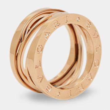 Bvlgari B.Zero1 18k Rose Gold Band Ring Size 50
