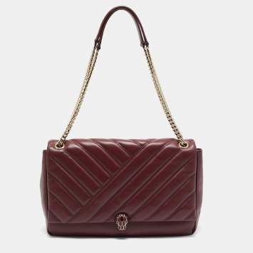 Pre Owned Bvlgari Red Quilted Leather Serpenti Cabochon Shoulder Bag