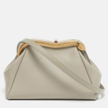 Pre Owned Bvlgari Serpenti Small Beige Leather Pouch