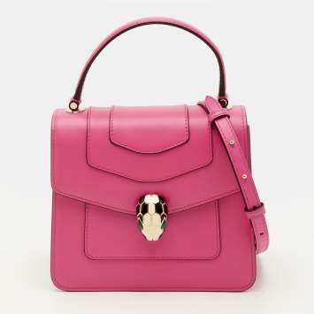 مملوكة مسبقًا Bvlgari Serpenti Forever Small Pink Leather Flap Top Handle Bag