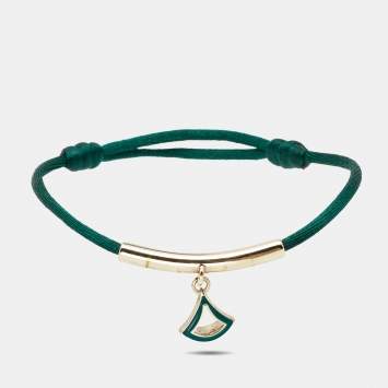 مملوكة مسبقًا Bvlgari Divas' Dream Enamel Gold Tone Cord  Bracelet