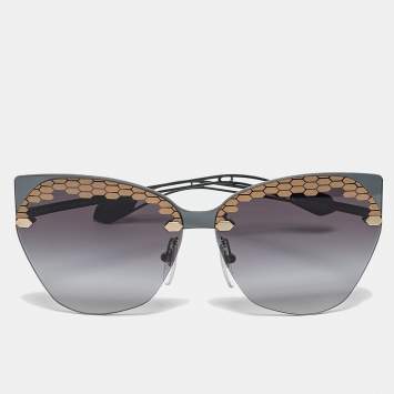Bvlgari Black/Gold Gradient 6107 Irregular Cat Eye Sunglasses