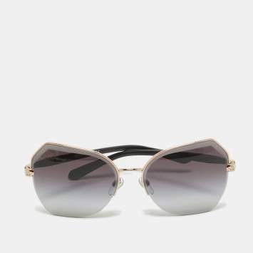 Bvlgari Black Gradient BV 6102-B Serpenti Semi-Rimless Butterfly Sunglasses