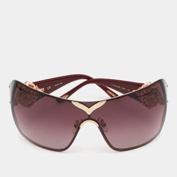 Bvlgari Burgundy Gradient SCH 999S Crystals Shield Sunglasses