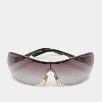 Bvlgari Black Gradient 6050-B Crystals Shield Sunglasses