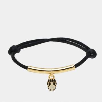 Bvlgari Serpenti Forever Enamel Gold Tone Cord Bracelet