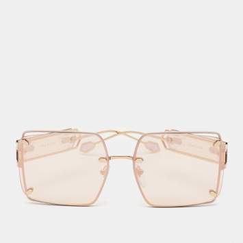 Bvlgari Gold/Lilac Mirrored BV 6171 Square Sunglasses