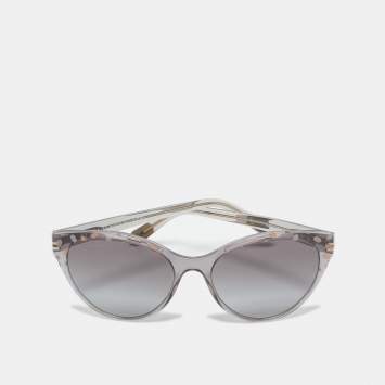 Pre Owned Bvlgari Grey Gradient Printed BV 8209 Cat Eye Sunglasses