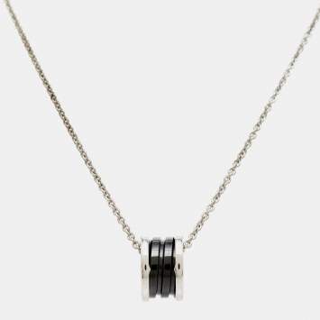 Pre Owned Bvlgari B. Zero1 Save the Children Ceramic Sterling Silver Pendant Necklace