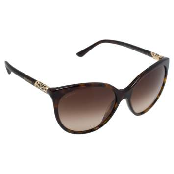 Pre Owned Bvlgari Havana & Crystal/ Brown Gradient 8147-B Intarsio Sunglasses