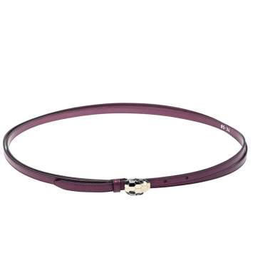 Pre Owned Bvlgari Purple Leather Double Wrap Serpenti Belt 85 CM