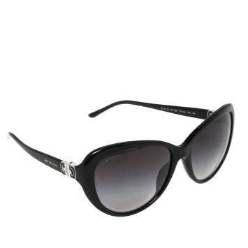 Pre Owned Bvlgari Black/ Black Gradient 8131B - B Cat-Eye Sunglasses